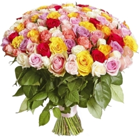 Букет из  разноцветных роз