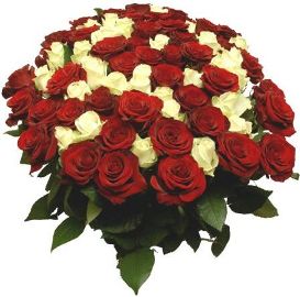 Red & White Roses Basket