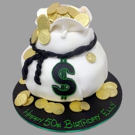 Bag of money cake