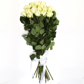 Bouquet of  19 white roses